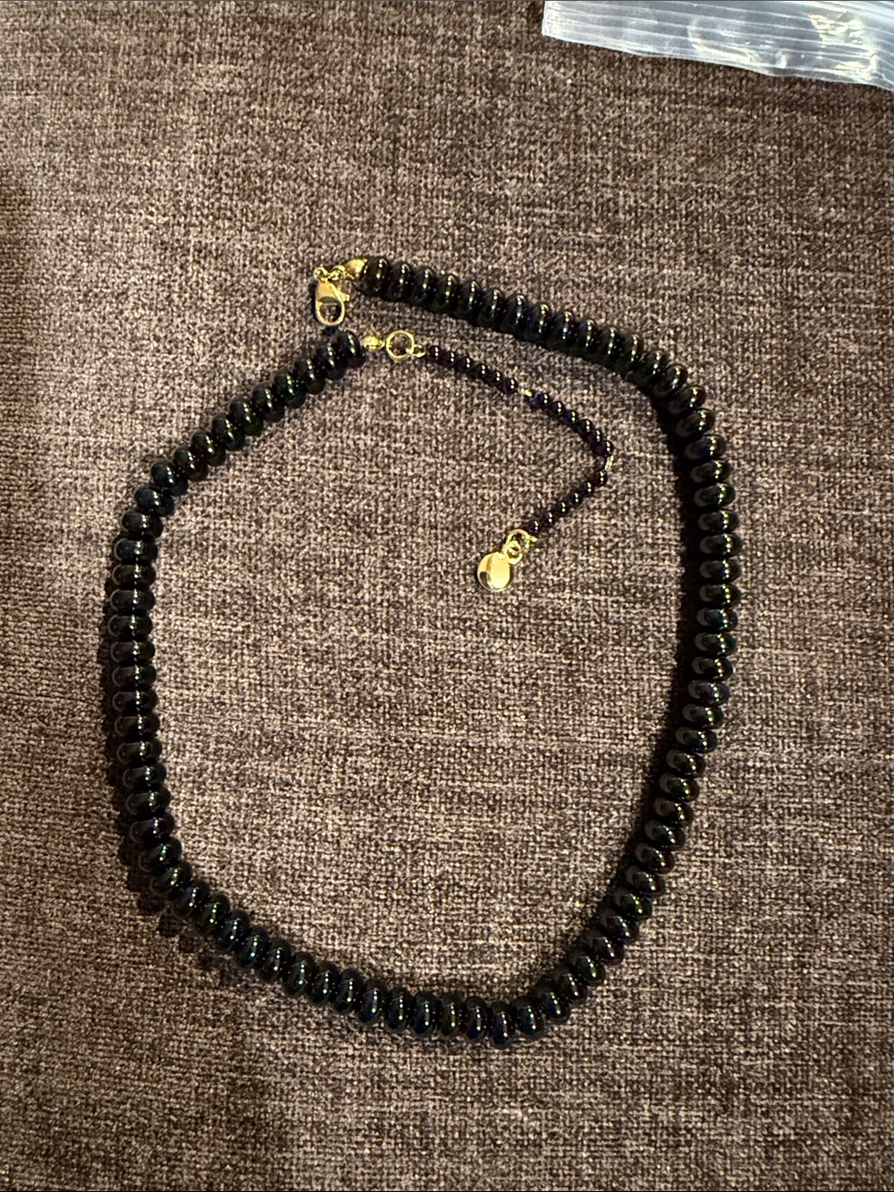 Mayamar Genuine Black Agate Beaded Necklace